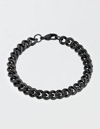 West Coast Jewelry Men's Curb Chain Black Steel Bracelet - Black