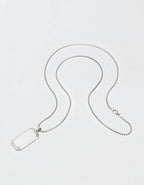 West Coast Jewelry Men's Small Beveled Edge Antiqued Dog Tag Necklace - Silver