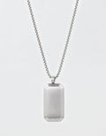 West Coast Jewelry Men's Small Beveled Edge Antiqued Dog Tag Necklace - Silver