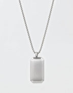 West Coast Jewelry Men's Small Beveled Edge Antiqued Dog Tag Necklace - Silver