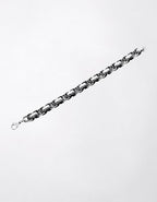 West Coast Jewelry Two-Tone Stainless Steel Byzantine Chain Bracelet - Black