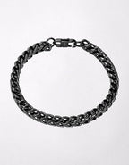 West Coast Jewelry Franco Chain Stainless Steel Bracelet - Black