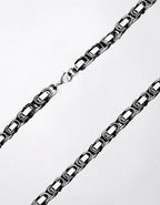 West Coast Jewelry Byzantine Chain Two-Tone Necklace - Black