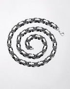 West Coast Jewelry Byzantine Chain Two-Tone Necklace - Black