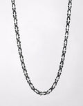 West Coast Jewelry Byzantine Chain Two-Tone Necklace - Black