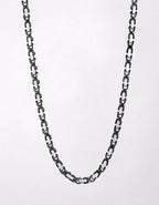 West Coast Jewelry Byzantine Chain Two-Tone Necklace - Black