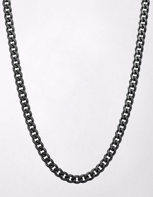 West Coast Jewelry Plated Stainless Steel Curb Chain - Black