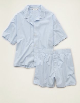 AE Stretch Cotton Lounge Set - Ice Blue