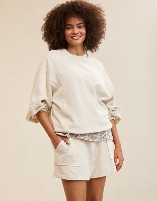 Aerie Go-To Fleece Short - Heather Frost