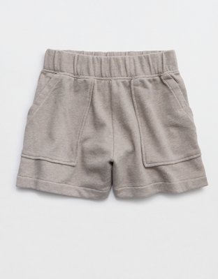 Aerie Go-To Fleece Short - Heathered Taupe