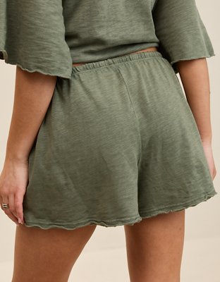 Aerie It's Casual Knit Slub Short - Olive Fun
