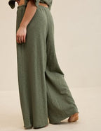 Aerie It's Casual Knit Slub Trouser - Olive Fun