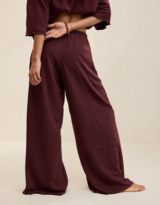 Aerie It's Casual Knit Slub Trouser - Royal Berry