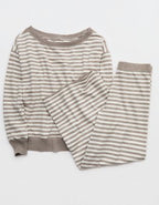 Aerie Sunday Soft Trouser - Heathered Taupe