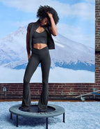 OFFLINE By Aerie Real Me High Waisted Crossover Flare Legging - Smoked Gray
