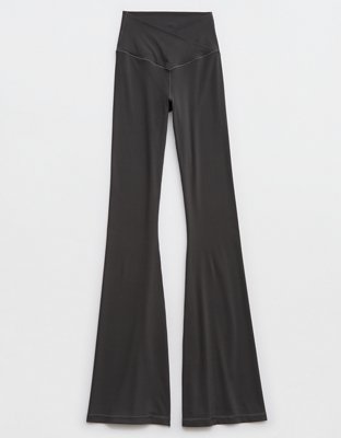 OFFLINE By Aerie Real Me High Waisted Crossover Flare Legging - Smoked Gray
