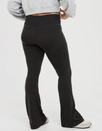 OFFLINE By Aerie Real Me High Waisted Crossover Flare Legging - Smoked Gray