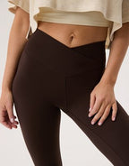 OFFLINE By Aerie Real Me High Waisted Crossover Flare Legging - Deep Earth