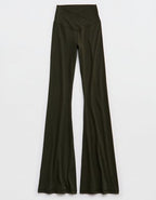 OFFLINE By Aerie Real Me High Waisted Crossover Flare Legging - Olive Petal