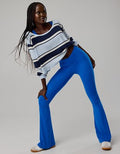 OFFLINE By Aerie Real Me High Waisted Crossover Flare Legging - Cobalt Jewel