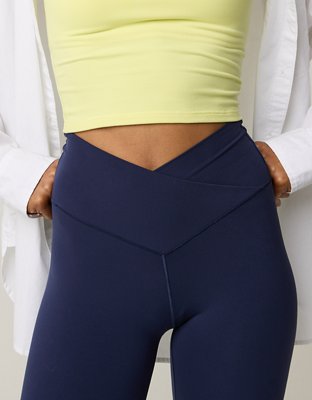 OFFLINE By Aerie Real Me High Waisted Crossover Flare Legging - Royal Navy