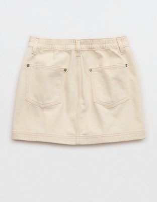 Aerie Daydream Denim Mini Skirt - Greige