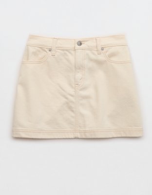 Aerie Daydream Denim Mini Skirt - Greige