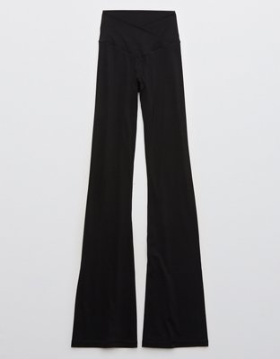 OFFLINE By Aerie Real Me High Waisted Crossover Flare Legging - True Black