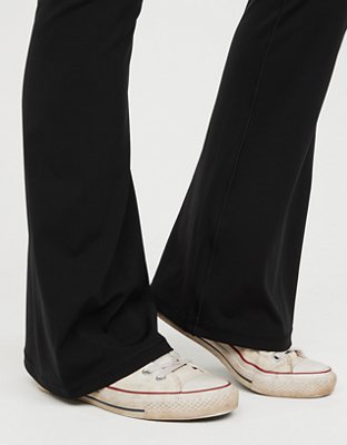 OFFLINE By Aerie Real Me High Waisted Crossover Flare Legging - True Black