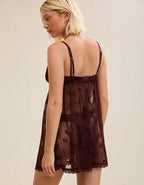OVERSLEPT by Aerie Sheer Lace Nightie - Royal Berry