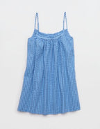 OVERSLEPT by Aerie Seersucker Babydoll Nightie - Horizon Sky