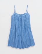 OVERSLEPT by Aerie Seersucker Babydoll Nightie - Horizon Sky