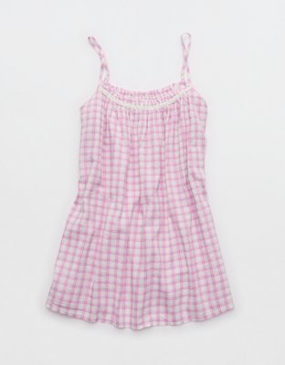 OVERSLEPT by Aerie Seersucker Babydoll Nightie - Hushed Violet
