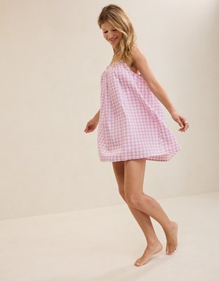 OVERSLEPT by Aerie Seersucker Babydoll Nightie - Hushed Violet