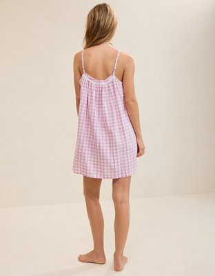 OVERSLEPT by Aerie Seersucker Babydoll Nightie - Hushed Violet
