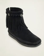 Minnetonka Back Zip Softsole Boot - Black