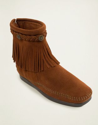 Minnetonka Back Zip Softsole Boot - Brown