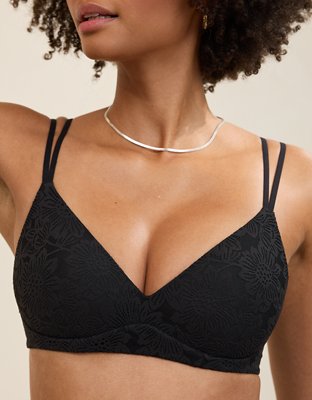 Sunnie Bloom Lace Wireless Push Up Bra - True Black