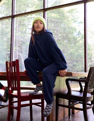 Aerie Jet Setter Hoodie - Navy