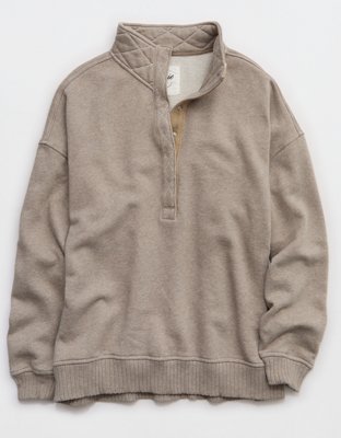 Aerie Oh Snap! Sweatshirt - Heathered Taupe