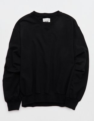 Aerie Jet Setter Crew Sweatshirt - True Black