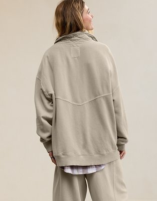 Aerie Oh Zip! Sweatshirt - Stone Harbor