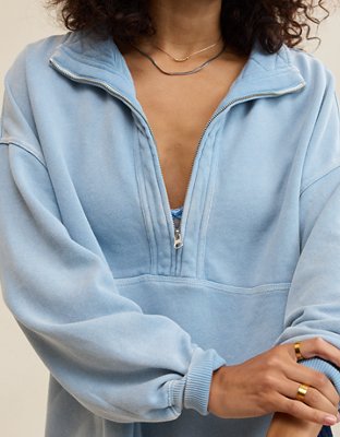 Aerie Oh Zip! Sweatshirt - Cloud Wash