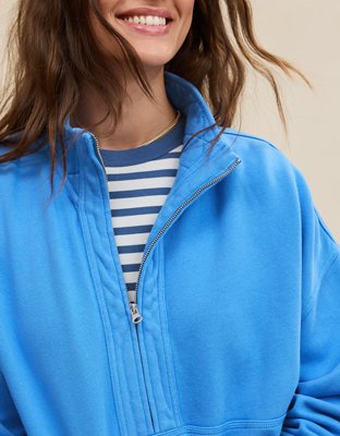 Aerie Oh Zip! Sweatshirt - Rome Blue