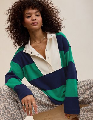 Aerie Quarter Snap Sweatshirt - Pine