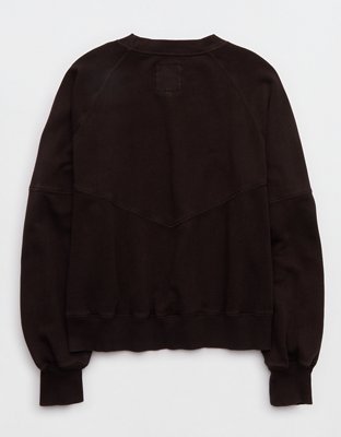 Aerie Go-To Classic Length Crew Sweatshirt - Deep Earth