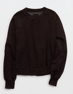 Aerie Go-To Classic Length Crew Sweatshirt - Deep Earth