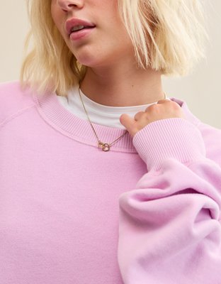 Aerie Go-To Classic Length Crew Sweatshirt - Violet Willow