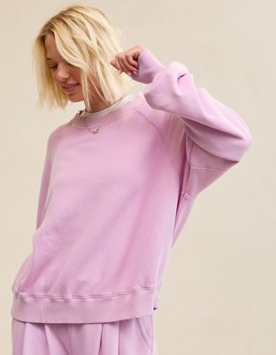 Aerie Go-To Classic Length Crew Sweatshirt - Violet Willow