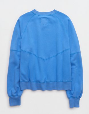 Aerie Go-To Classic Length Crew Sweatshirt - Rome Blue
